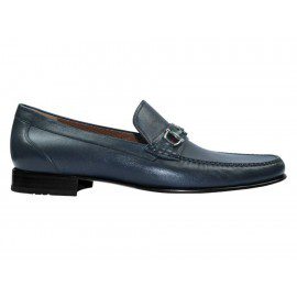 Zapato mocasín Jean Pierre piel azul