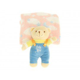 Cobija y peluche Baby Mink Amigos rosa